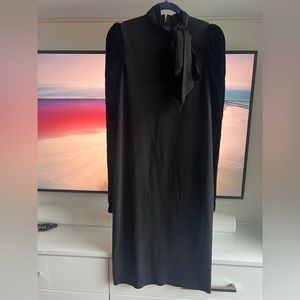 Lanvin midi dress Silk and wool blend black